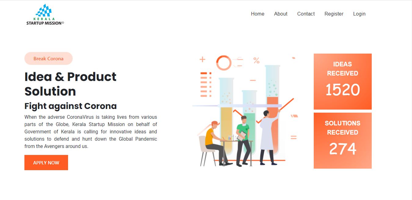 Kerala Startup Mission - Break Corona - Home Page