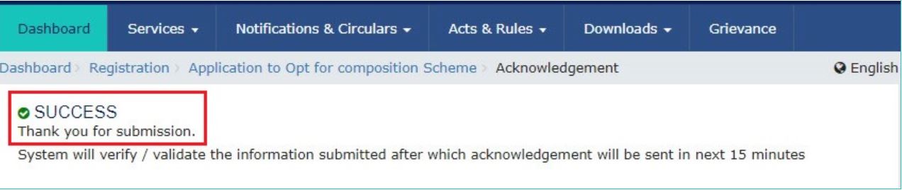 Opting-in for Composition Scheme for the Financial year 2021-2022 - Application6