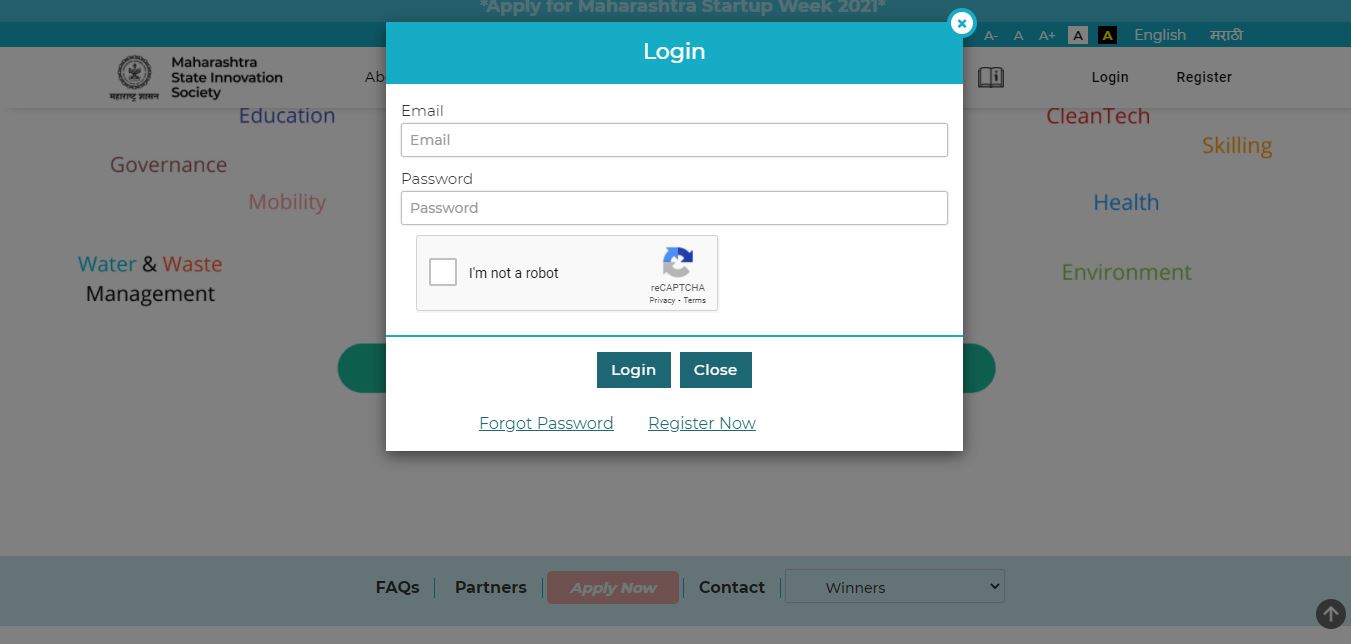 Maharashtra Startup Week 2021 - MSInS Login