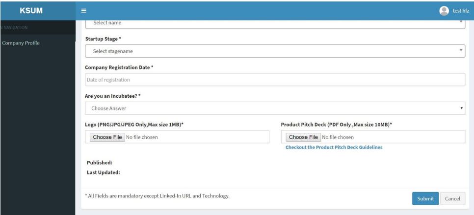 KSUM Unique ID for Startup - Application page3