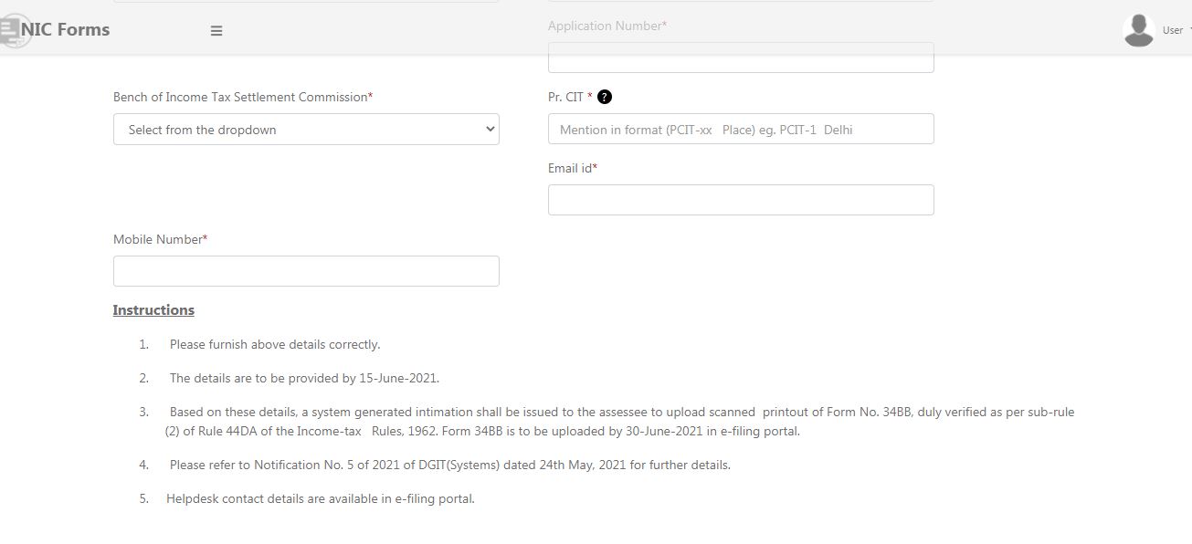 Procedure for furnishing and uploading Form No. 34BB2