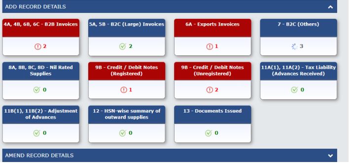 Latest Enhancement in the GSTR-1Filing - Table Document Counts