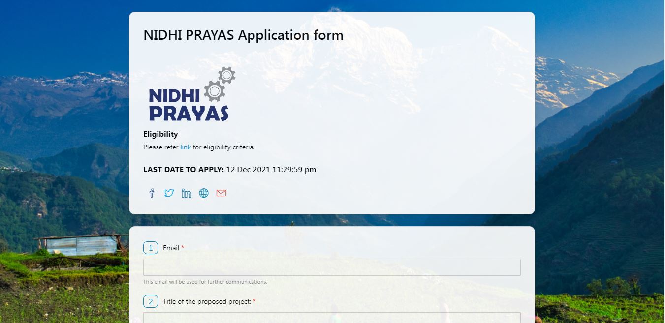 NIDHI-PRAYAS Program for Women Innovators - Applicatiin