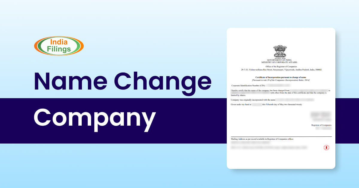 Change Company Name Online Online Process IndiaFilings